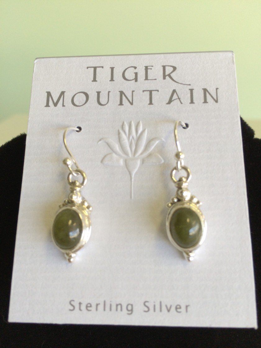 Sterling Silver Jade Earrings Chinaberry Tree Sterling Silver Jade Earrings