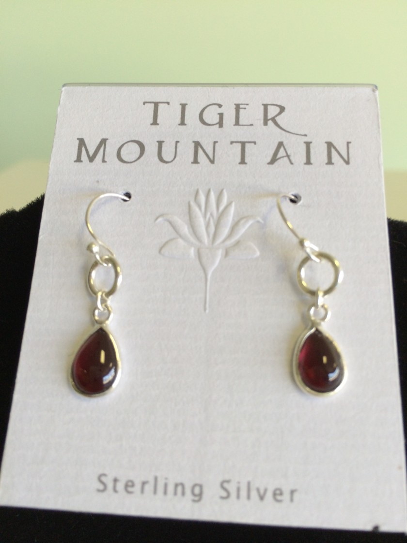 Sterling Silver Red Garnet Teardrop Earrings Chinaberry Tree Sterling Silver Ruby Red Earrings