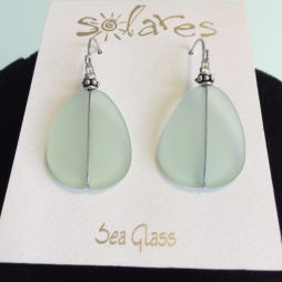 Light Green Sea Glass Earrings