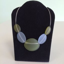 Light Blue & Icy Olive Sea Glass Necklace Fashion Necklace