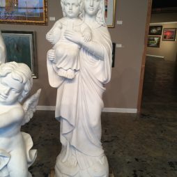 Marble Statue Virgin Mary and Jesus