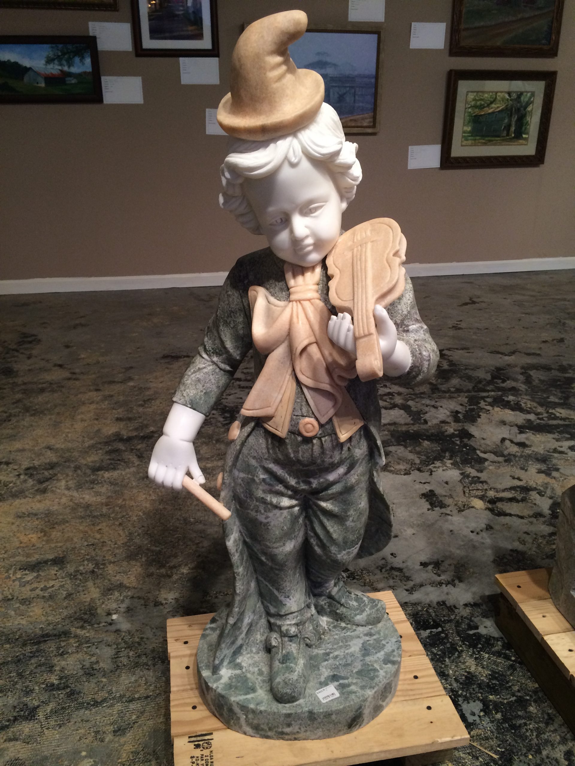 Marble Statue Little Boy with Violin