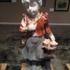 Marble Statue Little Girl with Flower Basket Statue