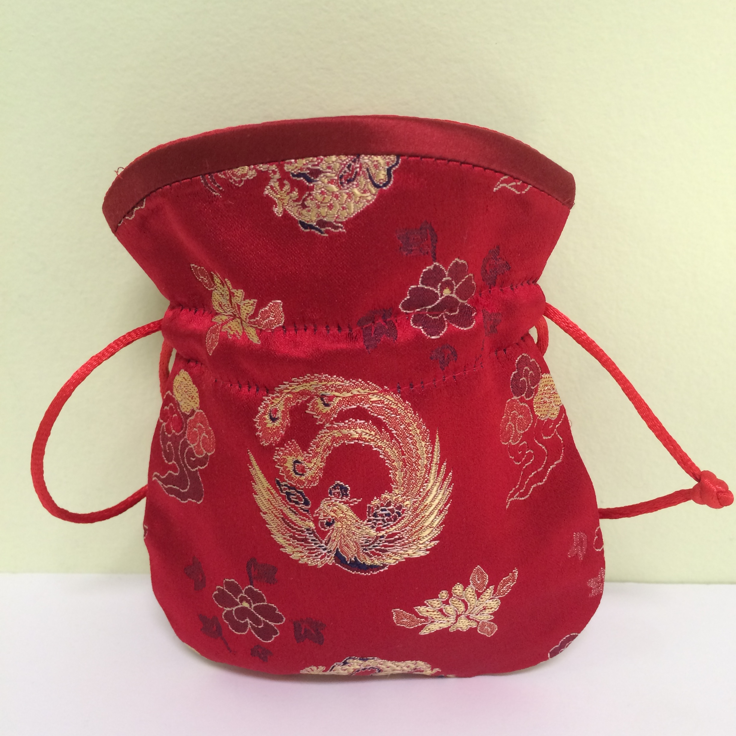 Chinese Brocade Coin Pouch, Red
