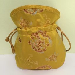 Chinese Embroidered Coin Purse, Gold