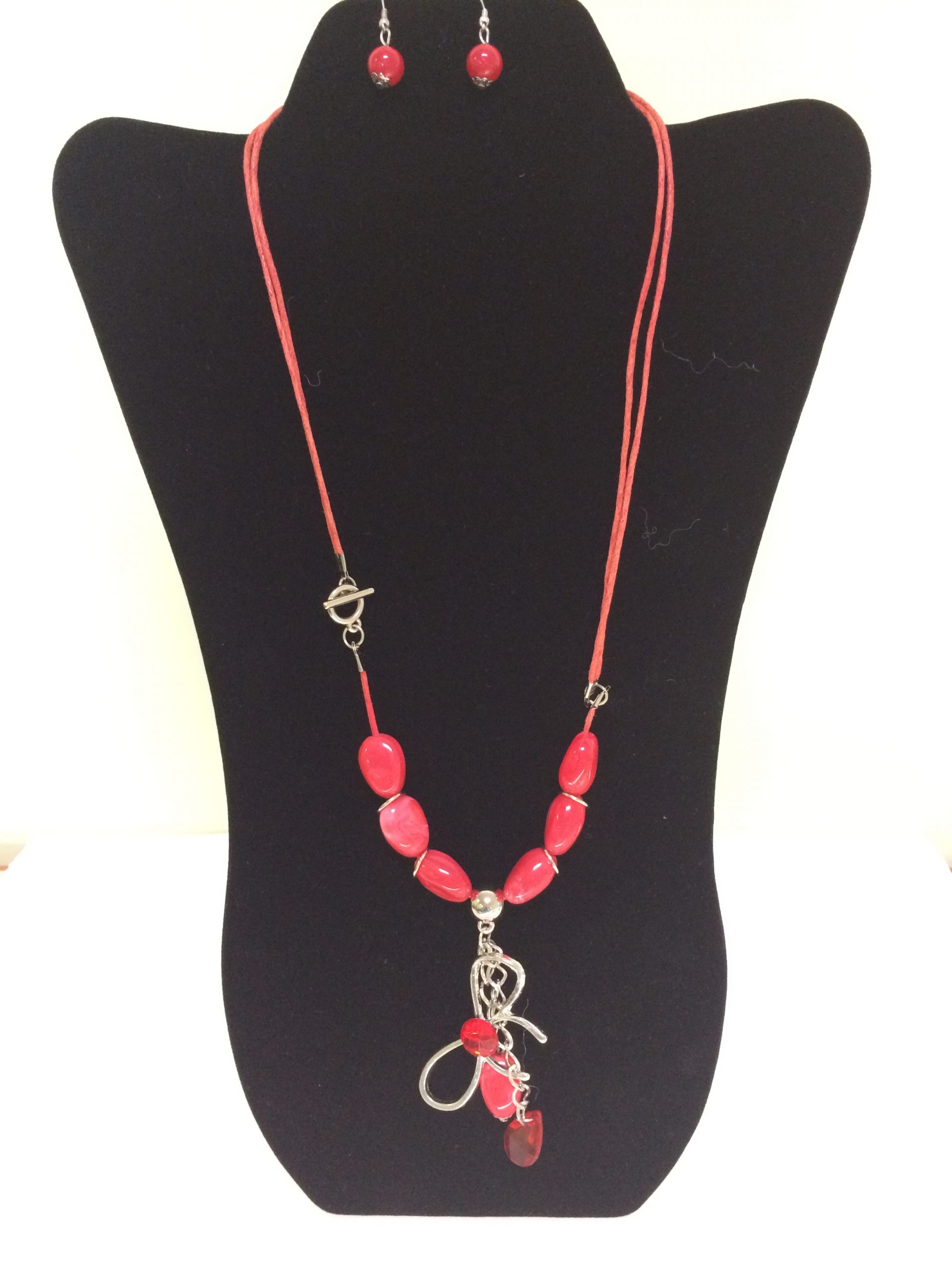 Fashion Necklace & Earring, Red Set 143Fashion Necklace & Earring Set 143