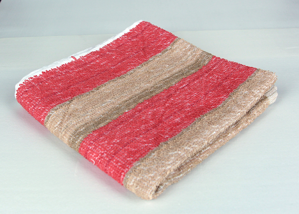 dish towel, red and brown stripes
