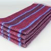 dish towel, burgundy and blue stripe