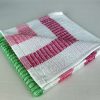 dish cloth, white with pink and green stripes