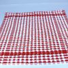 dish cloth, red and white check