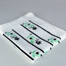dish cloth, white with print