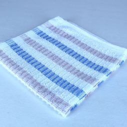 Dish Cloth, Blue, White and Mauve Stripe