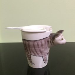 Animal Shape Tea/Coffee Cup with Lid & Spoon, Cat