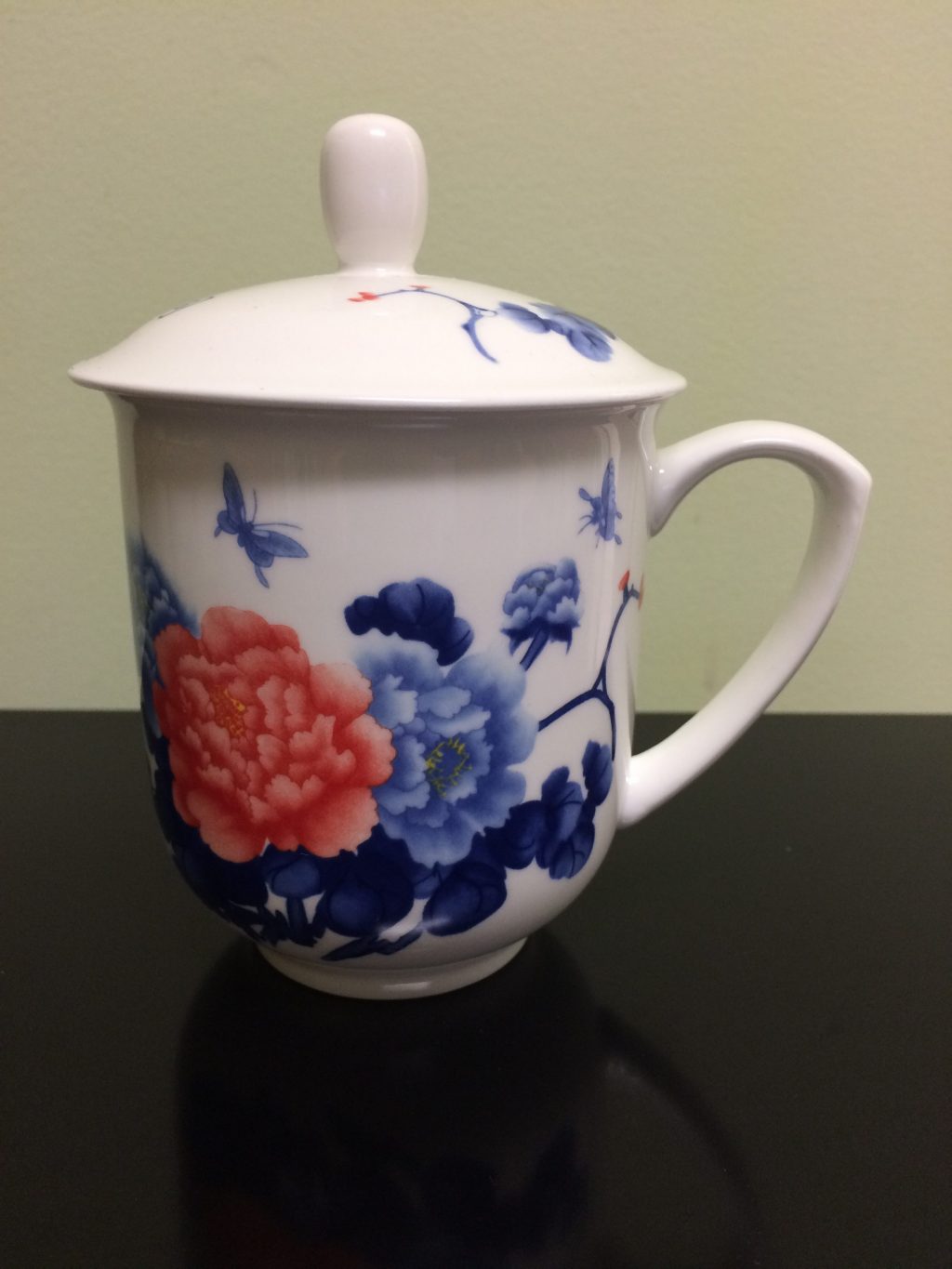 Blue & Pink Floral Tea Cup